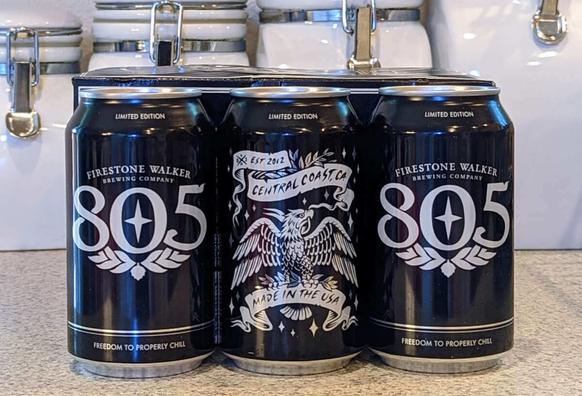 Cans of 805 Beer from California's Firestone Walker Brewing, in the limited edition "USA" can