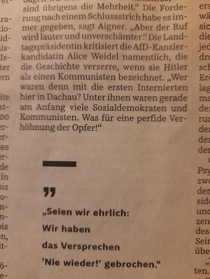 Screenshot aus der SZ mit einem Zitat von Ilse Aigner.