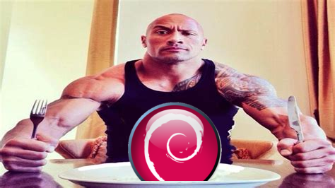 the rock eating a debian (very alert)