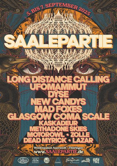 Veranstaltungs-Sharepic mit den Infos aus dem Post und den Namen der Bands. Darin verwoben eine Strichzeichnung des gastgebenden Weidenpalasts (gewachsen aus echten Weiden).
Line-Up:

LONG DISTANCE CALLING
DYS
NEW CANDYS
MAD FOXES
GLASGOW COMA SCALE
KASKADEUR
METHADONE SKIES
ZOLLE
DEAD MYRICK
LAZAR