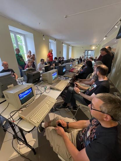 16 people playing MidiMaze on Atari ST at the same time.