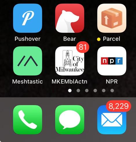 Screen shot of an app with 81 notifications.
