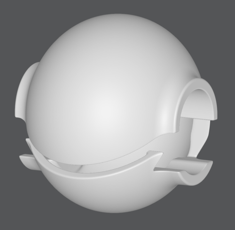 Screenshot of SDF Modeler's 3D viewport, showing a mech head concept in progress.