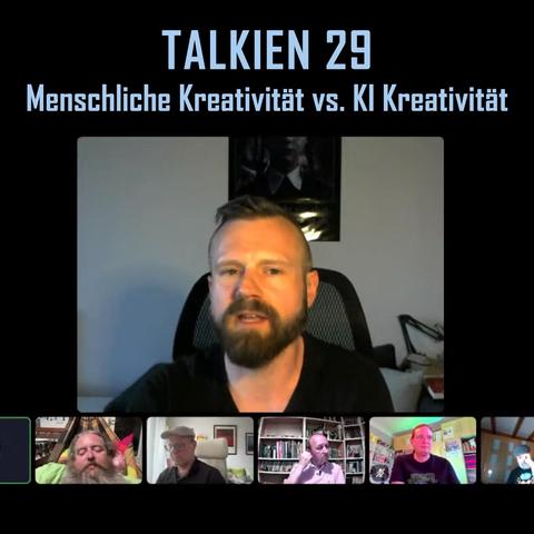 Screenshot des TALKIEN-Talks. Timo Kümmel gerade sprechend in groß, die anderen Teilnehmenden klein darunter.