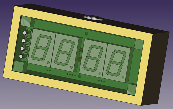 3-D model of the bedside clock you can build with this project