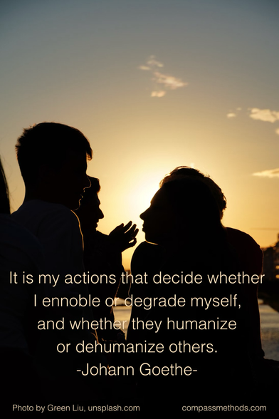 People talking and quote on behavioral choices