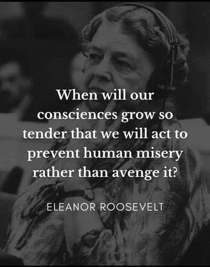 Eleanore Rosevelt quote on conscience and society.