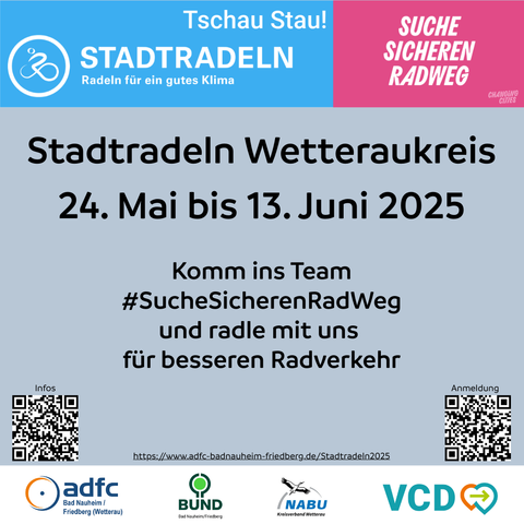 Stadtradeln mit ADFC, BUND, NABU, VCD
