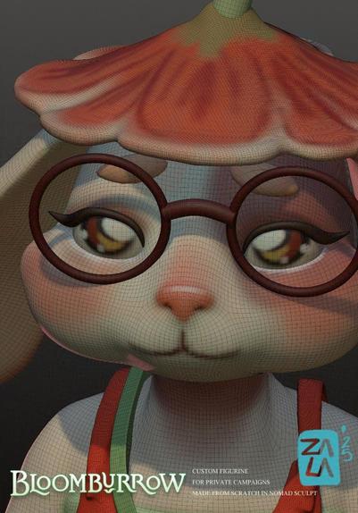 3D cute antropomorph bunny for roleplaying boardgame