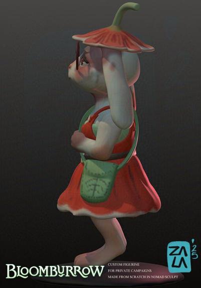 3D cute antropomorph bunny for roleplaying boardgame