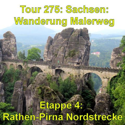 Die Basteibrücke, eine berühmte steinerne Brücke, die sich über Felsformationen spannt im Nationalpark Sächsische Schweiz. Die Basteibrücke ist eine beeindruckende Steinbrücke, die sich auf einer Höhe über einer felsigen Schlucht befindet. Sie besteht aus mehreren Bögen, die aus den Felsen herauszuragen scheinen, als wären sie natürlich daraus gewachsen. Die Bögen sind robust und wirken alt, fast so, als hätten sie die Zeit überdauert und dabei viele Geschichten erlebt.
