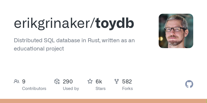 Distributed SQL database in Rust, written as an educational project - erikgrinaker/toydb