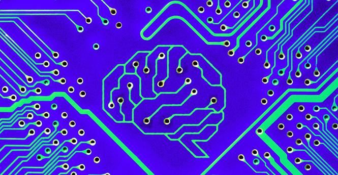 An image showing a brain on a motherboard