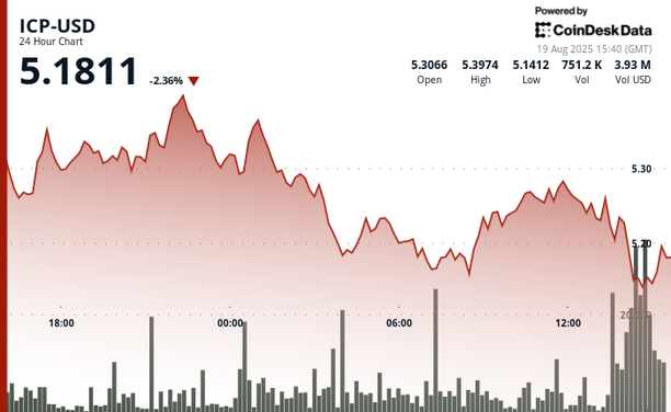 ICP-USD, Aug. 19 2025 (CoinDesk)