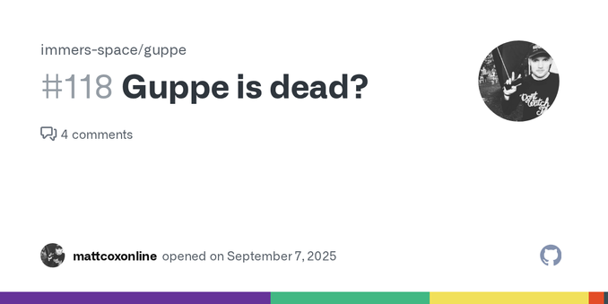 Hey @wmurphyrd 👋 I notice as of September 2025, the domains gup.pe and immers.space seem to have expired and a.gup.pe has been replaced with a WordPress installation full of SEO-targeted content ab...