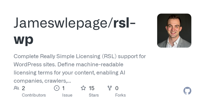 Complete Really Simple Licensing (RSL) support for WordPress sites. Define machine-readable licensing terms for your content, enabling AI companies, crawlers, and other automated systems to properl...