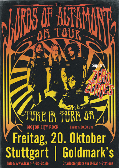 Flyer für das Konzert mit The Lords Of Altamont