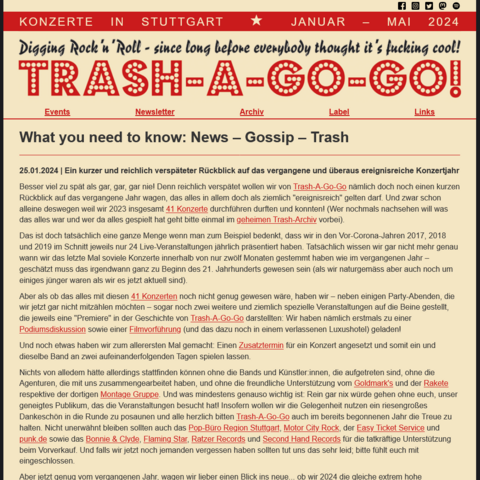 Screenshot von der Website www.trash-a-go-go.de