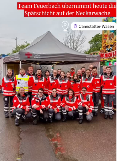 Gruppenfoto der Einsatzkräfte auf dem Cannstatter Frühlingsfest